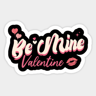 Be Mine Retro Valentine's Day Western Valentine Sticker